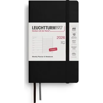 Diář Weekly Planner & Notebook 2026 Pocket (A6) Black Papírnictví DN00562323