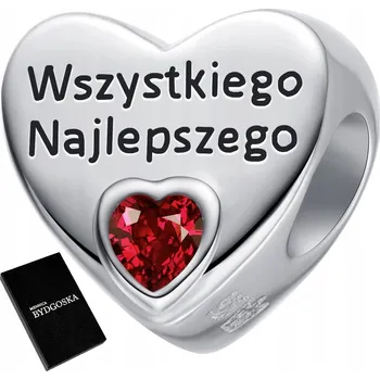 Přívěsek STŘÍBRNÝ PŘÍVĚSEK CHARMS SRDCE VŠE NEJLEPŠÍ K NAROZENINÁM 925