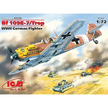 Plastikový model Messerschmitt Bf 109 E-7 Tropical 1/72 ICM 72133