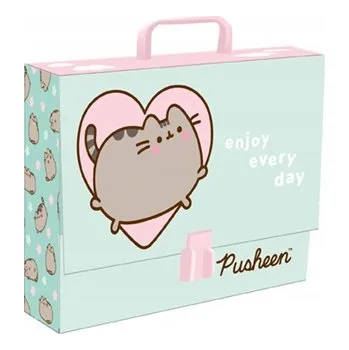 Školní batoh Pusheen Mint školní aktovka XL s uchem C4 pevná A4 tlustá 9 cm The Cat