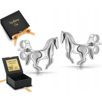 Náušnice Stříbrné Náušnice Koně Poníci Puzety Pro Dívky Ženy Stříbro 925