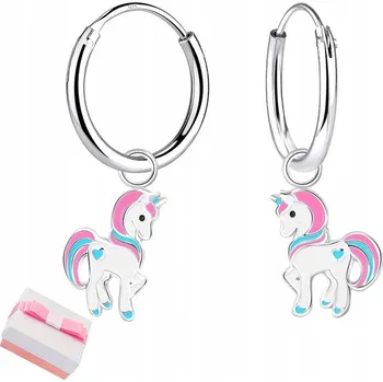 Náušnice STŘÍBRNÉ NÁUŠNICE PRO DĚTI ŠROUBOVACÍ JEDNOROŽCI