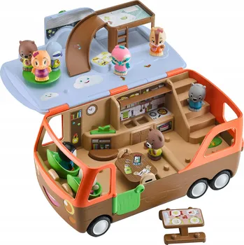 Doplněk pro panenku Klorofil Karavan pro panenky s figurkou, příslušenstvím a otevírací střechou Klorofil