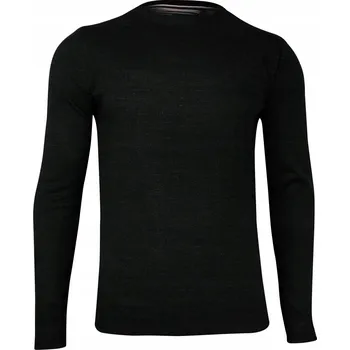 Pánský svetr Černý pánský svetr s kulatým výstřihem (U-neck) Brave Soul - M