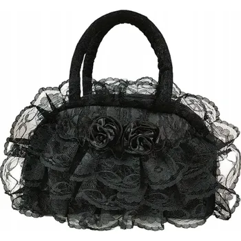 Kabelka Lolita Gotická Kabelka s Volánky a Krajkou Černá