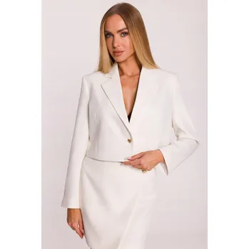 DÁMSKÁ PŘEHOZKA SAKO KRÁTKÁ HLADKÁ MÓDNÍ ECRU 36 S