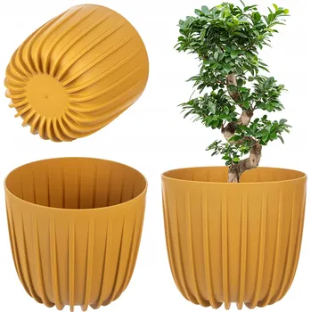 Květináč Květináč plast žlutý Kadax 16 cm x 16 cm x 14 cm