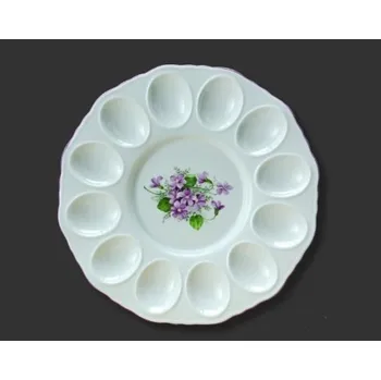 Podnos na vajíčka fialky N - Porcelán - fialová linka