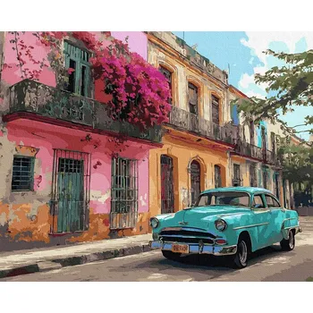 Malování podle čísel iPicasso Tyrkysová klasika 40x50 cm na rámu