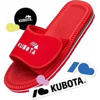 Pracovní obuv Pánské pantofle Kubota na suchý zip, červená sada, velikost 43