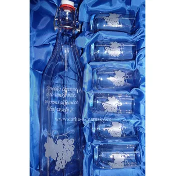 Pískovaná souprava na víno Ria 6+1/127A