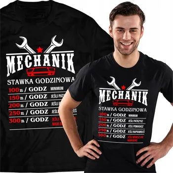 Pánské tričko MECHANIK HODINOVÁ MZDA VTIPNÉ TRIČKO PÁNSKÉ DÁREK PRO MECHANIKA XXL