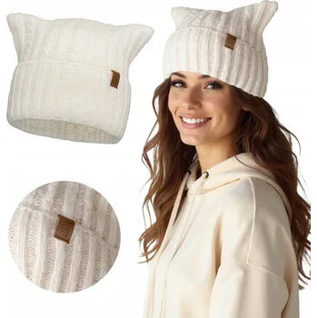Čepice Vivisence zimní čepice beanie bílá, univerzální velikost