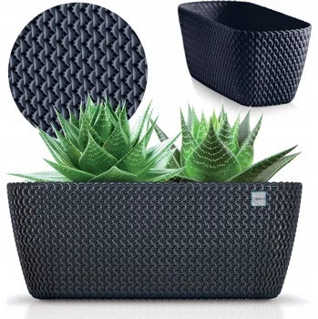 Květináč Květináč plast černý EDANTI 39,7 cm x 18 x 14,5 cm