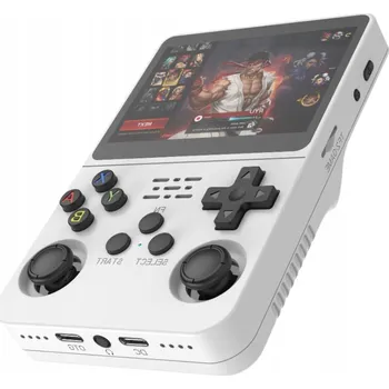 Herní konzole Retro přenosná herní konzole Spreest R36S 64GB bílá Linux, 15127 her