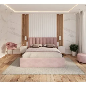 Postel Čalouněná dvoulůžková postel ŚpijZdrowo 120x200, odstíny růžové