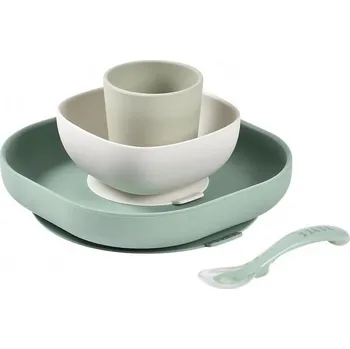 dětská jídelní sada Beaba - Dětská jídelní sada Sage Green 4 ks