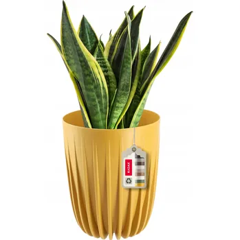 Květináč Květináč plast žlutý Kadax 14,5 cm x 14,5 x 17 cm