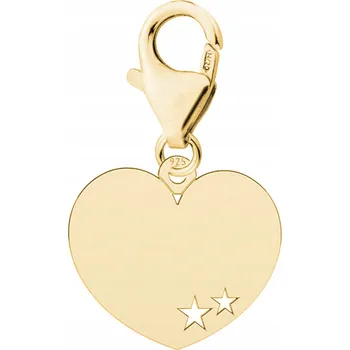 Přívěsek Zlatý závěsný přívěsek Srdce Hvězdičky stříbro 925