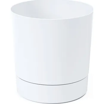 Květináč Plast Květináč bílý Lamela 22,5 cm x 22,5 x 23,6 cm