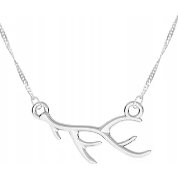 Náhrdelník Stříbrný Náhrdelník s Parohy Jelena Rohy Paroží Jelen STŘÍBRO 925