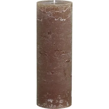 Svíčka Hnědá široká svíčka Macon Rustic nut - Ø 7*20cm/ 80h
