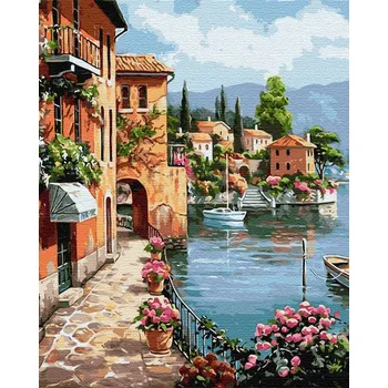 Obraz Obraz MALOVÁNÍ PODLE ČÍSEL s Rámem jako Dárek Pobřeží 40x50 ARTNAPI