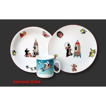 dětská jídelní sada Krtek a raketa - Dětská jídelní sada 3 ks