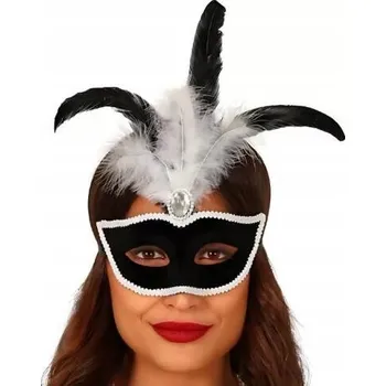 Karnevalová maska Benátská maska na oči Guirca 919/12941, látková, černá