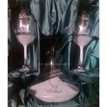 Svatební myslivecká souprava 2+1 karafa Jelen