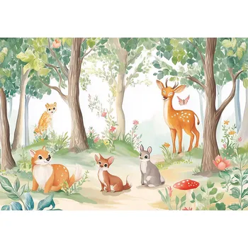Fototapeta FOTOTAPETA PRO DĚTI LES ZVÍŘATA PRO HOLKY VLIESOVÁ TAPETA 350x250