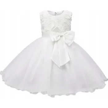 Dámské šaty Roztomilé společenské Šaty s mašlí a třpytkami - Ideální na svatby - Velikost 120