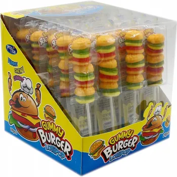 Bonbon Želé Bonbony Saslik Gummy Burger Lollipop Želé Bonbony Burgery 24ks x 20g Profisa 480 g