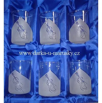 Smyčcový nástroj Pískované čtvrtky dekor housle / sada 6 kusů - housle