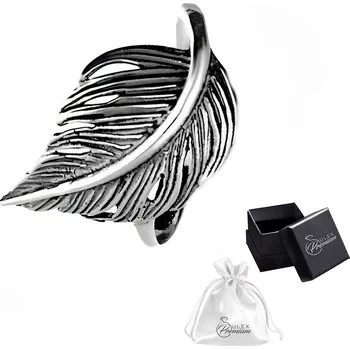 Prsten Stříbrný Prstýnek ryzost 925 Elegantní oxidovaný Prstýnek s peřím | vel. 15