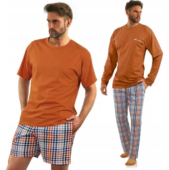 Dámské pyžamo Sada bavlněných pánských pyžam Sesto Senso s dlouhým a krátkým rukávem M - 4XL