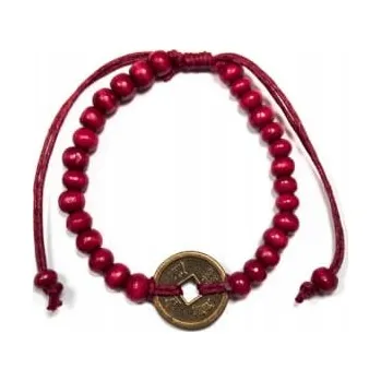 Náramek Náramek Naturo Mat Feng-Shui 19 cm červený