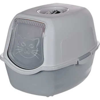 Toaleta pro kočku DIAMENTIQ BAYA white/light grey - kočičí toaleta - 55,5 x 40 x 38,7 cm