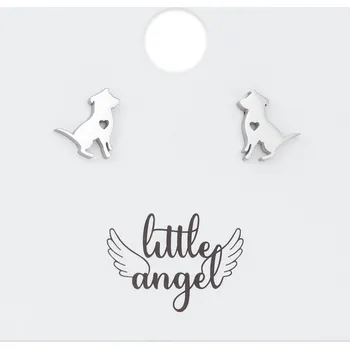 Náušnice Stříbrné náušnice z chirurgické oceli Pejsci se srdíčkem