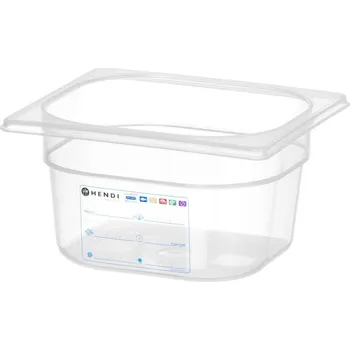 Dóza na potraviny Kontejner GN 1/6 HACCP, HENDI, GN 1/6, 1,6L, Průhledná, 176x162x(H)100mm