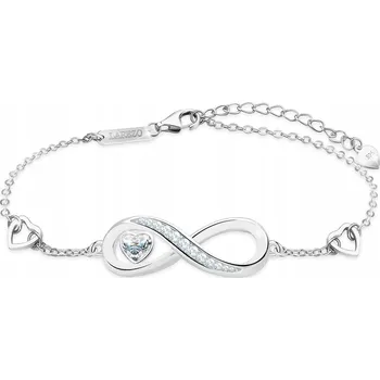 Náramek Stříbrný náramek Bílé srdce se znakem nekonečna Heart STŘÍBRO 925