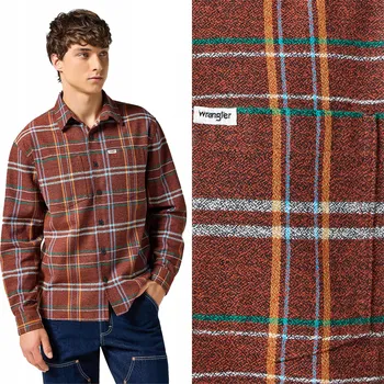 Pánská košile Wrangler pánská košile casual NON FRAYED PLAID SHIRT s dlouhým rukávem regular střih bavlna velikost M