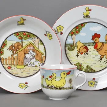 dětská jídelní sada Dětská jídelní sada 3 ks - Náš dvoreček ZVÍŘÁTKA