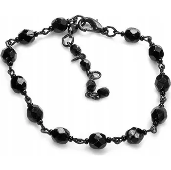 Náramek Náramek Kiara ze skleněných korálků, 22,5 cm, černý