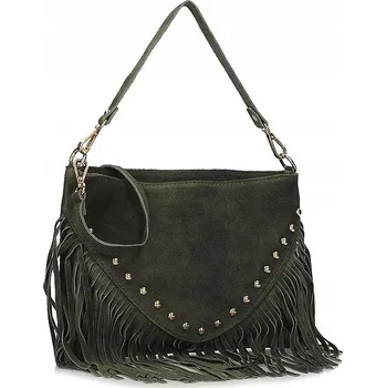 Toscanio kabelka kabelka přes rameno přírodní kůže zelená