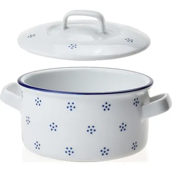 Hrnec Zapékací rendlík 500 ml s pokličkou - Modrý dekor i linka