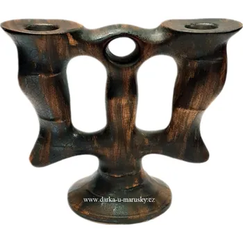 Svícen Svícen dvouramenný s&nbsp;praskaným efektem