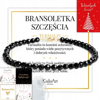 Náramek Náramek černý turmalín z přírodních kamenů KailaArt
