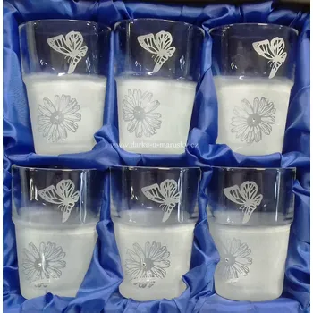 Souprava šperků Pískovaná souprava Rosa - Motýl C a květ s kamínky