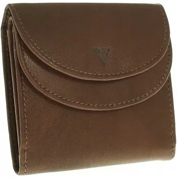 Peněženka MALÁ DÁMSKÁ PENĚŽENKA Z PRAVÉ KŮŽE, PROSTORNÁ, HNĚDÁ